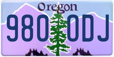 OR license plate 980ODJ