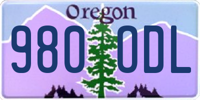 OR license plate 980ODL
