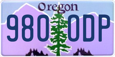 OR license plate 980ODP