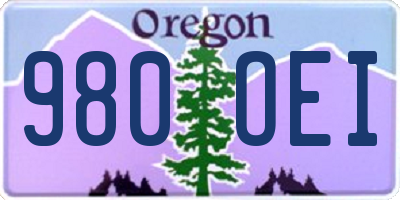 OR license plate 980OEI