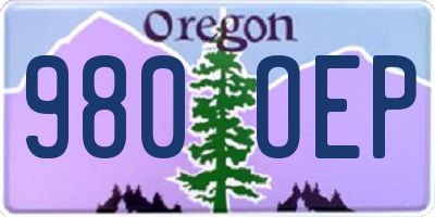 OR license plate 980OEP