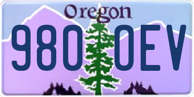 OR license plate 980OEV