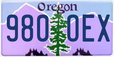 OR license plate 980OEX