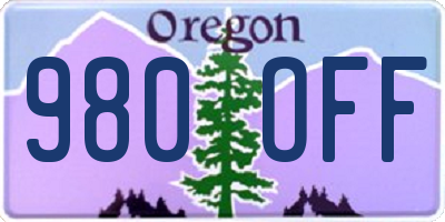 OR license plate 980OFF