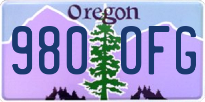 OR license plate 980OFG