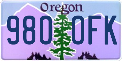 OR license plate 980OFK