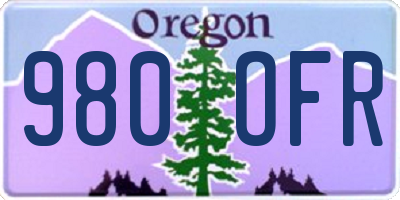 OR license plate 980OFR