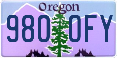 OR license plate 980OFY