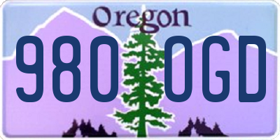 OR license plate 980OGD
