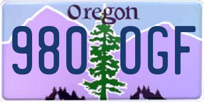 OR license plate 980OGF