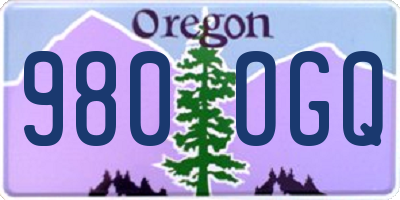 OR license plate 980OGQ