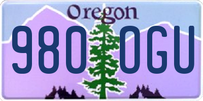 OR license plate 980OGU