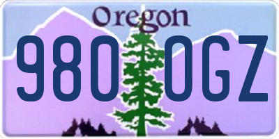 OR license plate 980OGZ