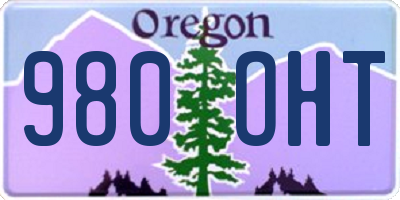 OR license plate 980OHT