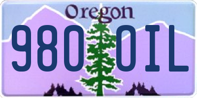 OR license plate 980OIL