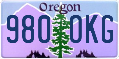 OR license plate 980OKG