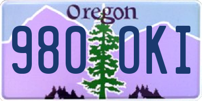 OR license plate 980OKI