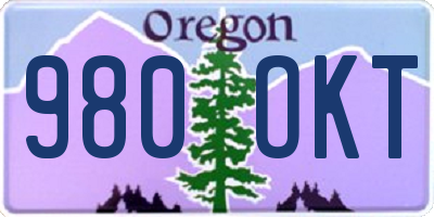 OR license plate 980OKT