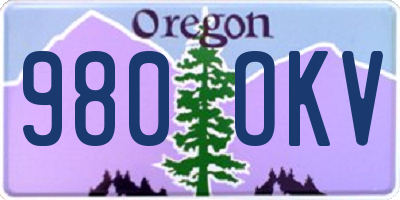 OR license plate 980OKV