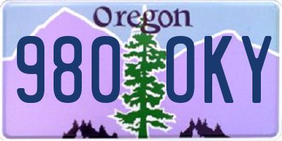 OR license plate 980OKY