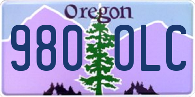OR license plate 980OLC