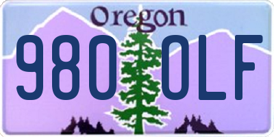 OR license plate 980OLF
