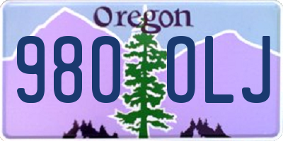 OR license plate 980OLJ