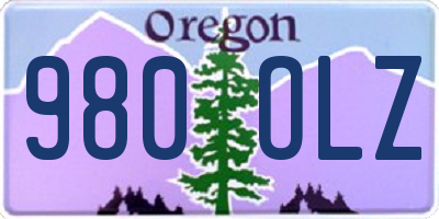 OR license plate 980OLZ