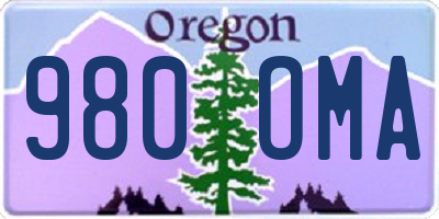 OR license plate 980OMA