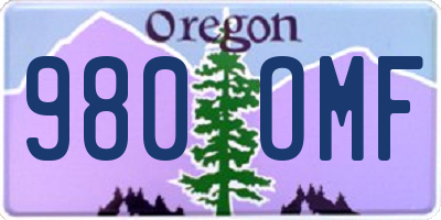 OR license plate 980OMF