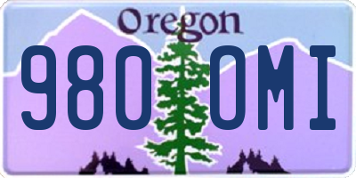 OR license plate 980OMI