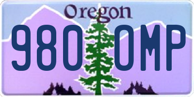 OR license plate 980OMP