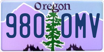 OR license plate 980OMV