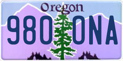 OR license plate 980ONA