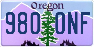 OR license plate 980ONF