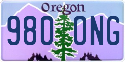 OR license plate 980ONG