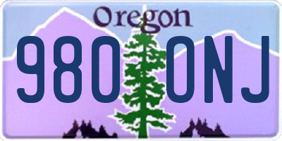 OR license plate 980ONJ