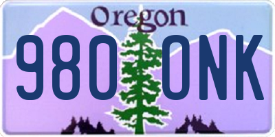 OR license plate 980ONK