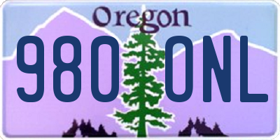 OR license plate 980ONL