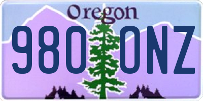 OR license plate 980ONZ