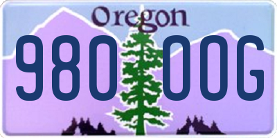 OR license plate 980OOG