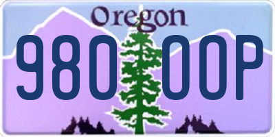 OR license plate 980OOP