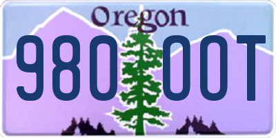 OR license plate 980OOT