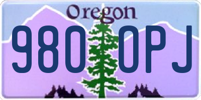 OR license plate 980OPJ