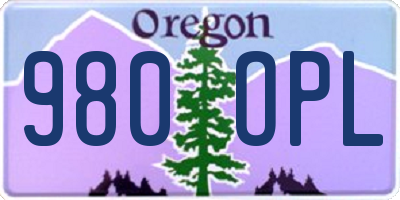 OR license plate 980OPL