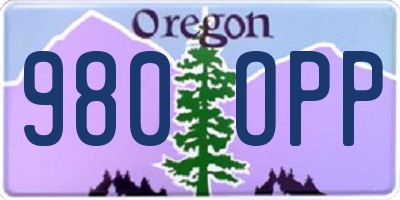 OR license plate 980OPP