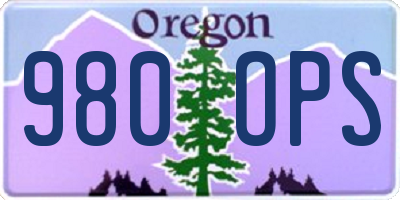 OR license plate 980OPS