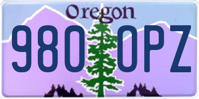 OR license plate 980OPZ