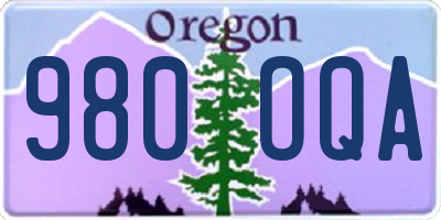 OR license plate 980OQA