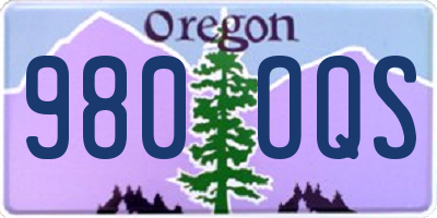 OR license plate 980OQS